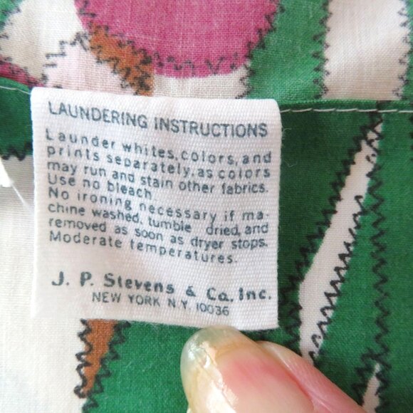 Vintage 1977 JP Stevens Twin Flat Sheet Flower Bouquet No Iron Percale USA Made - Picture 10 of 10